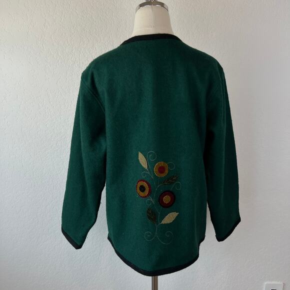 Cedar Canyon Fall Autumn Wool Blend Jacket Patchwork size Medium Green - Picture 5 of 6